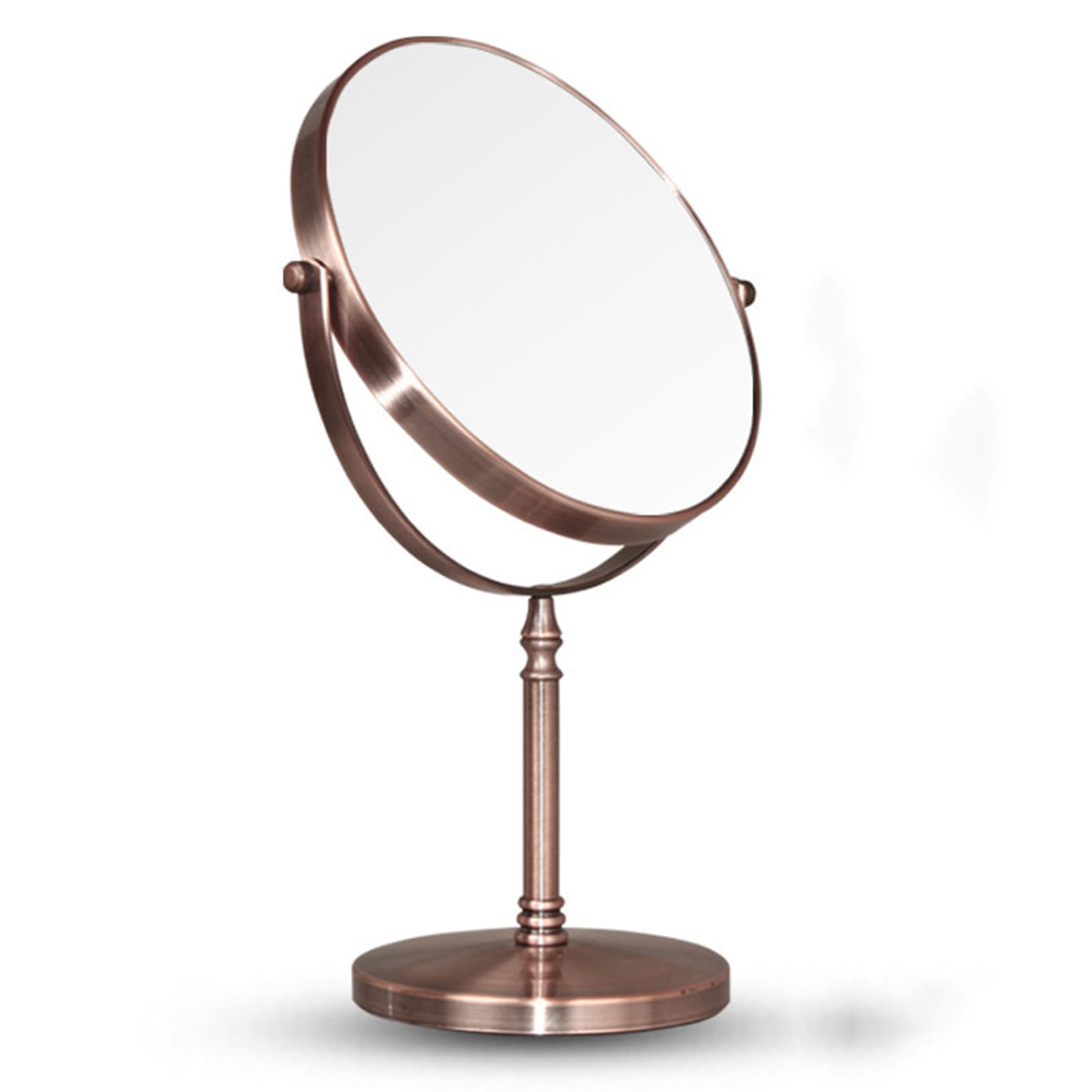Rewis B Rushed Red Ronze Tabletop Rotation Makeup Mirror, Double Side 1X /3X Magnification Cosmetic Mirror, Countertop Standing Hd Shaving Mirror, Vanity Mirror For Eauty Salon,,7Inch