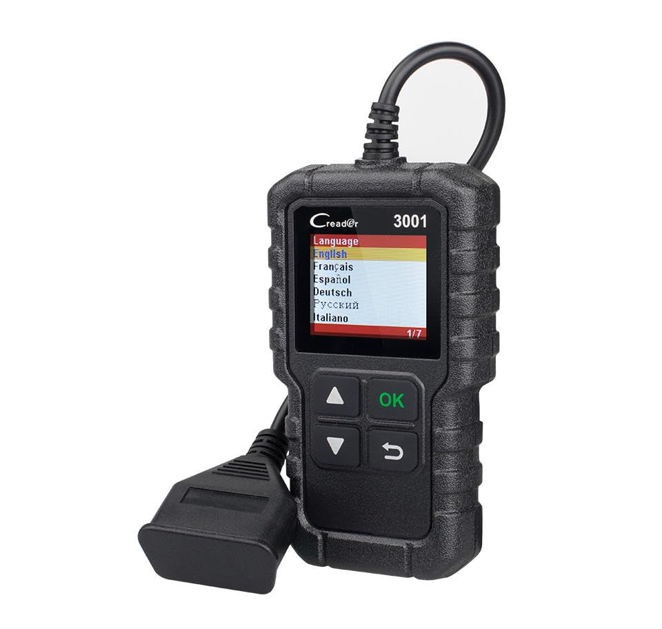 creader 3001 vehicle obd-ii scanner – reads & clears fault codes, shows live data, resets cel