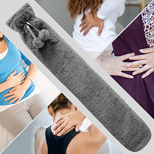 Wärmflasche Jsdoin Jsdoin Extra Lange Heißwasserflasche mit Super Weichem Fleece Gemütliche Abdeckung 72CM Große Heißwasserflasche Hand Füße Wärmer, Nacken und Schultern Schmerzlinderung