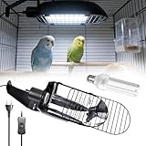 GlowUp UVB 2.4 Vogellampe Kombi-Set, tiefe U-förmige Lampenfassung mit 20W UVB Vogellampe E27 für Vögel