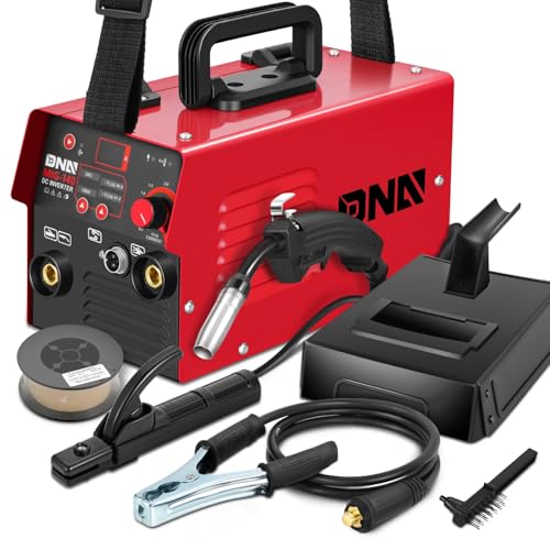 Image of DNA Motoring 140A Portable MIG Welder, 110V Flux Core Welder, 2-in-1 Stick MMA/Flux MIG Welding Machine IGBT Inverter, Automatic Wire Feeding Welder Machine, w/LED Digital Display, TOOLS-00714-RD