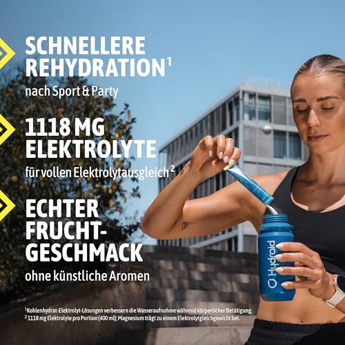 Hydraid Hydration Helper® LEMON – Elektrolyt Pulver mit 1118mg Elektrolyten zur besseren Wasseraufnahme für Sport & schnelle Erholung – 25 Sticks mit Zitrone-Geschmack