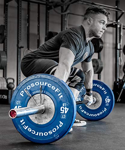 Image of ProsourceFit Competition Color Training Bumper Plates, Rubber with Steel Insert, Calibrated for Cross Conditioning, Power Lifting, Weight Training
