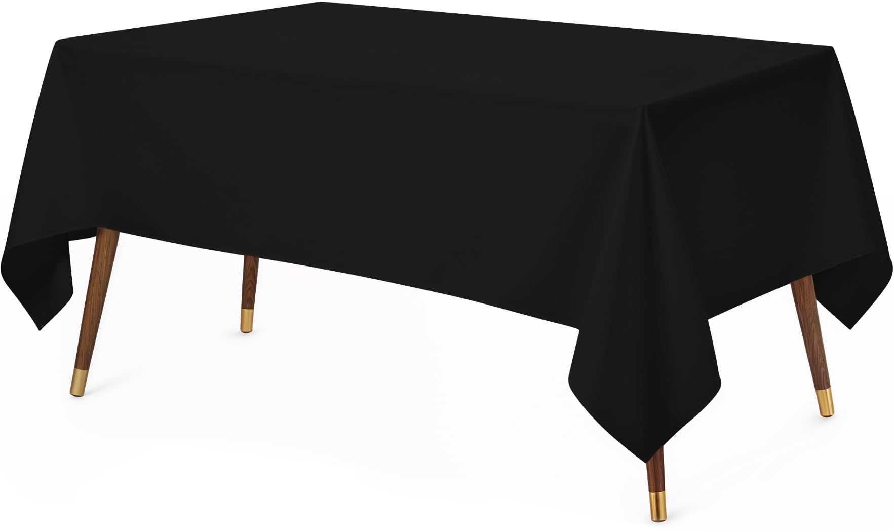 utopia kitchen rectangle table cloth 1 pack, tablecloth machine washable, polyester table cover for dining, buffet parties, picnics, events, weddings and restaurants (90x132 inches, black)