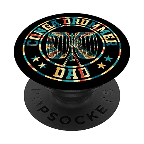Conga Batteur Dad Conga Musicien Conga Tambour Player Conga Dad PopSockets PopGrip Interchangeable