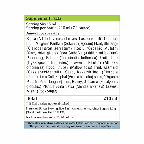 Herbsforever Anti Kapha Syrup For Respitory And Immune Support To Helps In Common Cough And Cold (Ayurvedic Herbal Formulation) 210 Millilitre 7.1 Ounce #TOP1