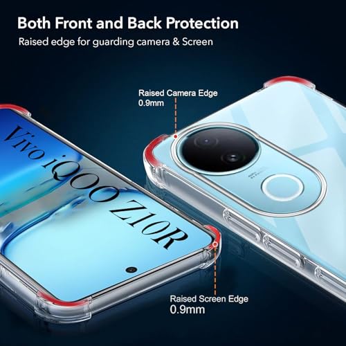Image of Jkobi Shockproof Crystal-Clear Back Cover for Vivo iQOO Z10R (Anti Yellow Case | Drop & Camera Protection | Hard Polycarbonate)