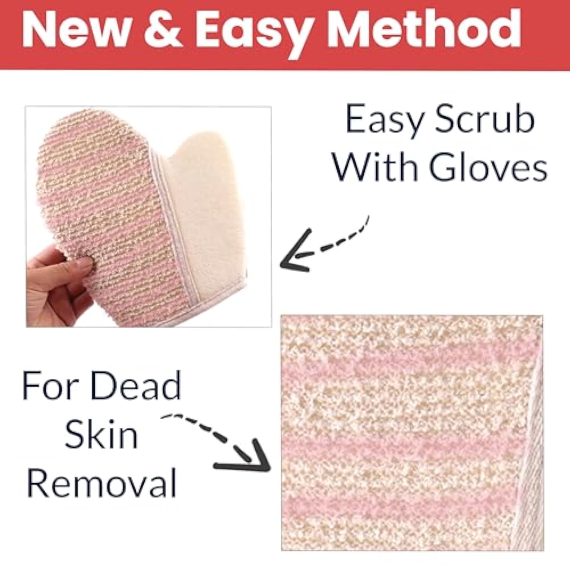 Exfoliating Gloves for Dead Skin, Ergonomic Design