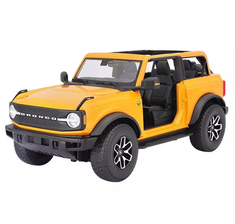 Modelo pre-armado Ford Bronco Badlands 1:18 naranja miniatura 1