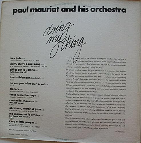 Vista 4 de Paul Mauriat And His Orchestra - Doing My Thing - Vintage Vinyl LP 1969, NMVG+