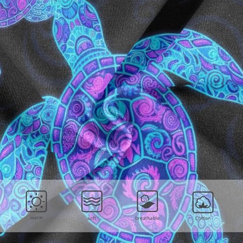 Neon Sea Turtles Black Underwear Girls, Toddler Panties, Girls' Cotton Brief Underwear, 2–8 Years3