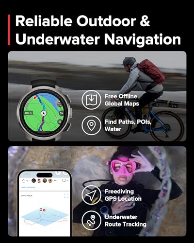 Image of SUUNTO Ocean Dive Computer, GPS Multisport Watch for Training, Underwater Route Tracking & Wireless Tank Pressure Monitor, AMOLED Touchscreen, Dualband GNSS, Offline Map, 26D Battery Life, Steel Black