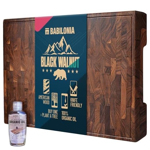 American Black Walnut Cutting Board (ExtraThick 1.7"), Premium Quality & Professional Butcher Block. Heavy Duty End Grain Wood Chopping Board 15.7"L x 10.2"W (Oil bottle & Plate included)