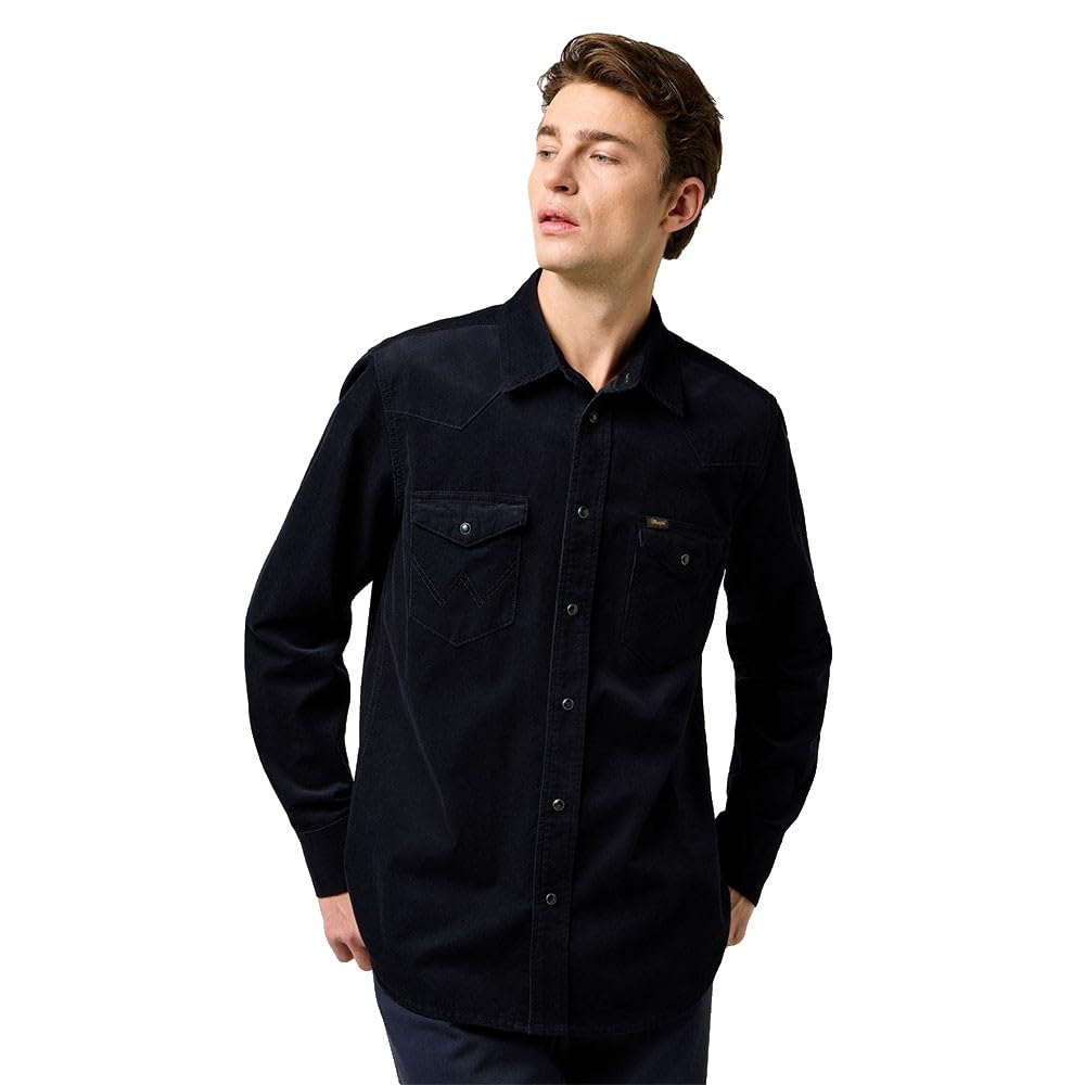 Wrangler Western Cord Shirt, Black, XXL