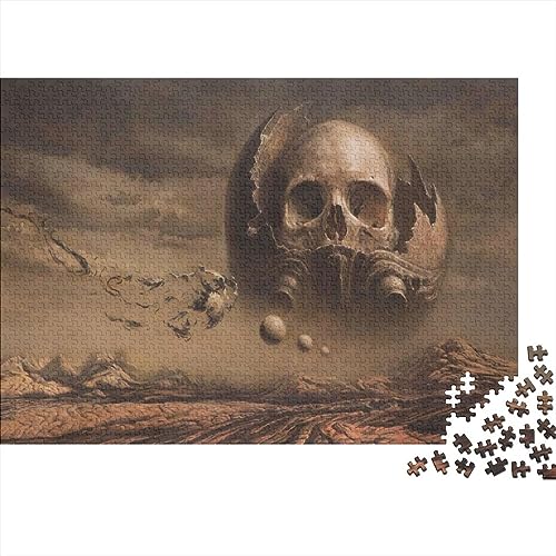 Puzzle Art Skull 1000 pièces en bois 75x50cm pour adulte et jeune