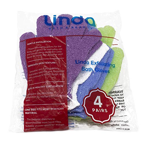 Linda Exfoliating Bath Gloves, Pack of 4 - Image 4