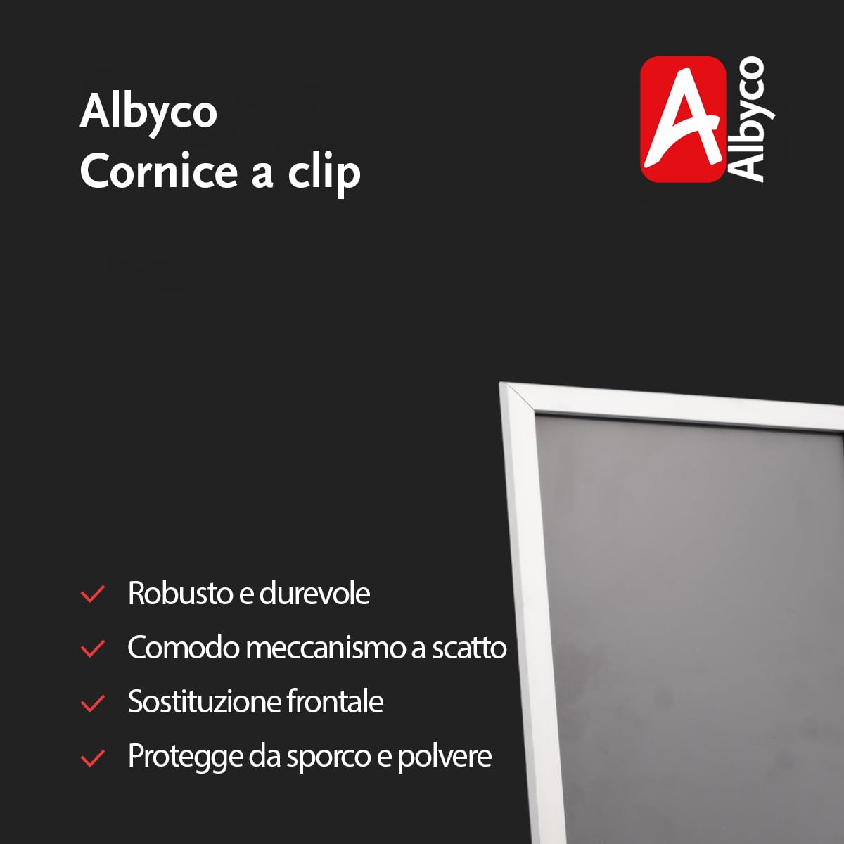 Albyco Cornice Alluminio A3 29.7 x 42 cm 20mm