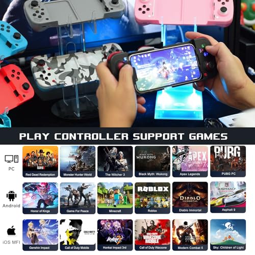 Controlador de juego inalámbrico MFi Arvin con Bluetooth para iPhone y Android 7