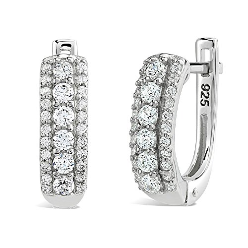 Preisvergleich Produktbild SILVEGO Silberohrringe mit Swarovski® Zirconia 925 Sterling Silber rhodiniert