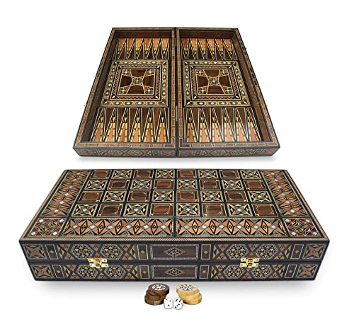 Jeu de Tavla et Échecs Elessar en bois | Parfait pour vos soirées en famille