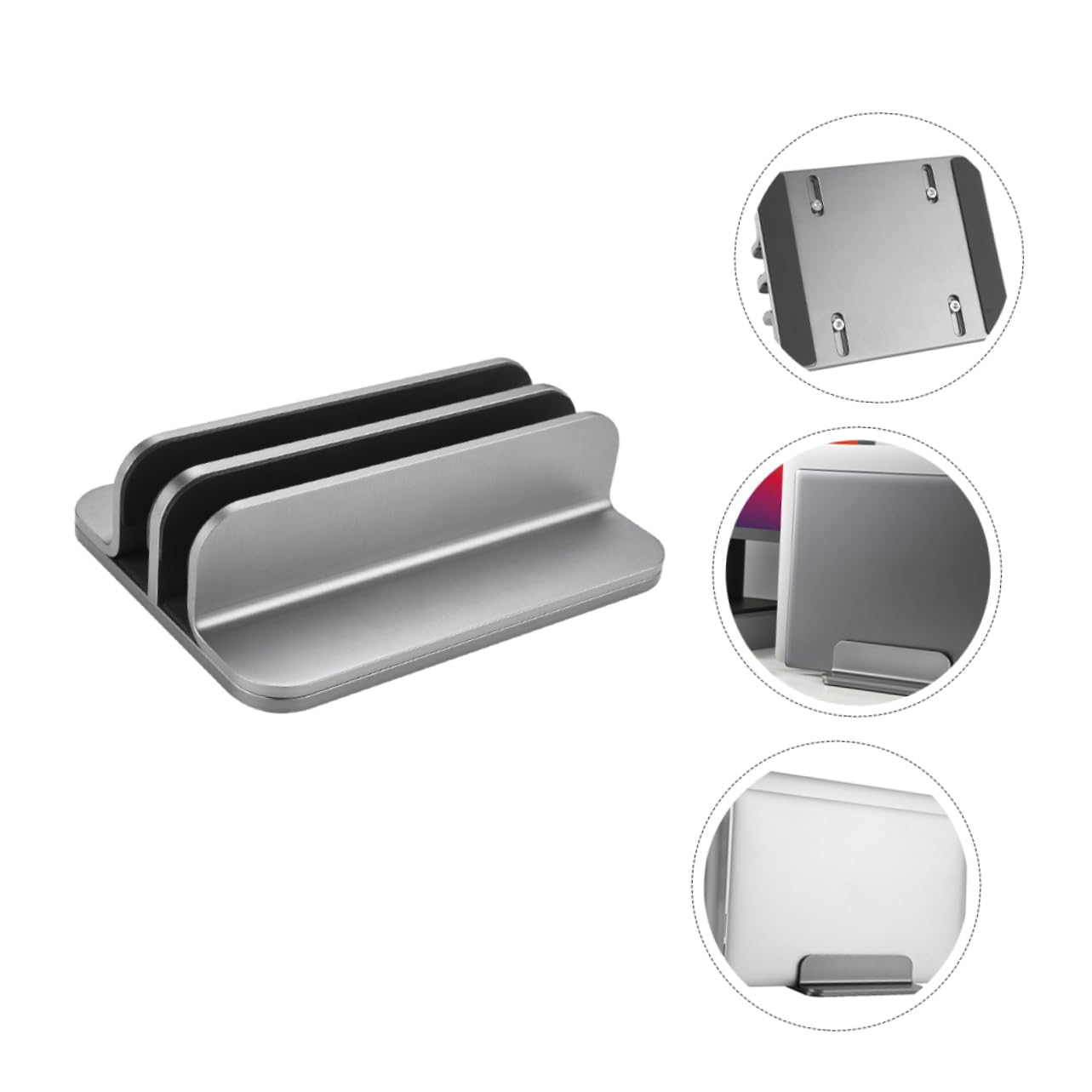 UKCOCO Soporte Vertical Doble para Portátil Base de Aluminio para Tableta Soporte para Escritorio de Oficina Diseño Moderno