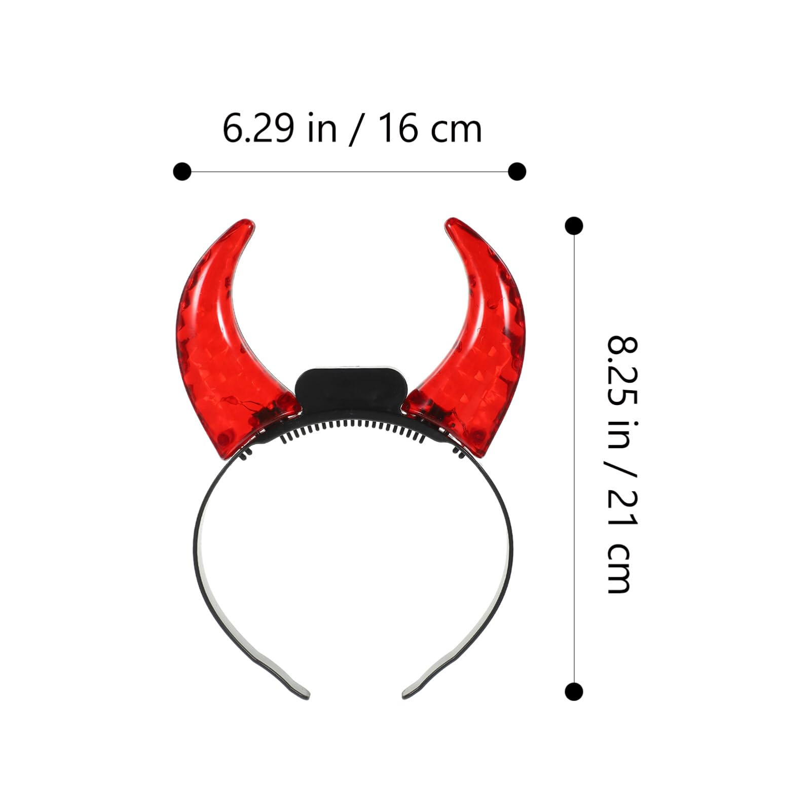 Holibanna Devil Horns Headband LED Light Up Hairband Red Demon Horns Head Boppers Fancy Evil Witch Costume Headwear for Cosplay Christmas New Year Dress Up Party Hairband - Image 2