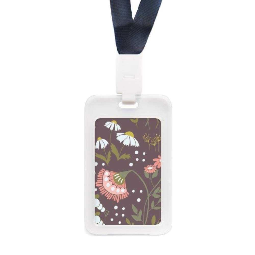 Housse de protection pour cartes d'identité et de crédit marron transparent à motif fleurs - 4