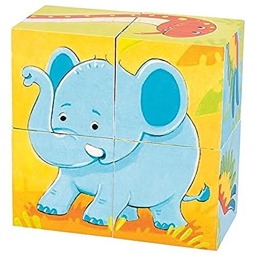 Goki 57434 Puzzle de dados animales salvajes, Multi-Coloured (Multi-Coloured)