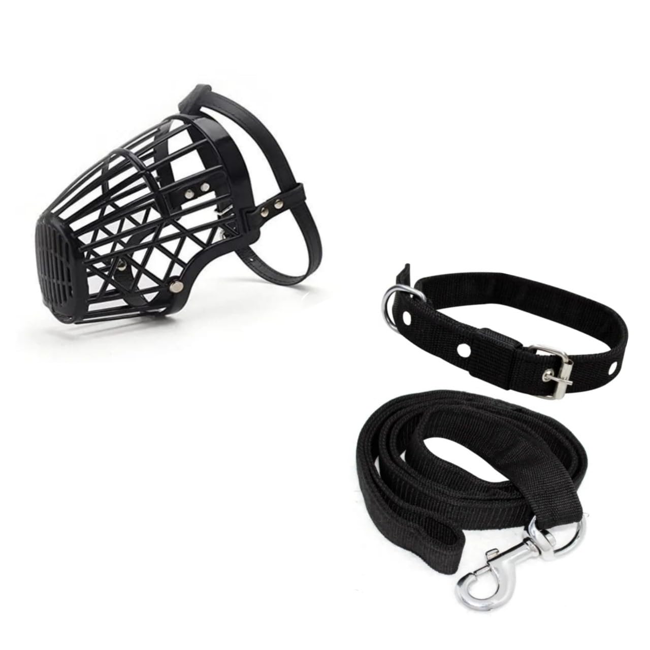 DRK Shopmart Dogs Muzzle/Mouth Cover Anti Biting Dog with Adjustable Nylon Strap Muzzle Cum Mouth Cover Cum Basket Cage, Collar and Leash Ideal for Aggressives Dogs and Puppies (B0C96HC9F4) Amazon Price History, Amazon Price Tracker