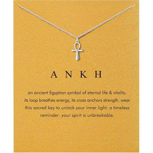 Baydurcan Silver Ankh Necklace Egyptian Jewelry for Women Ankh Necklace Women