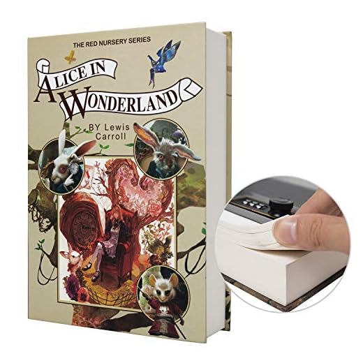 Real Paper Transfer Book Safe, Hollow with Secret Hidden Compartment, Combination Lock, 8.7"×6"×2" (Alice-Combination)