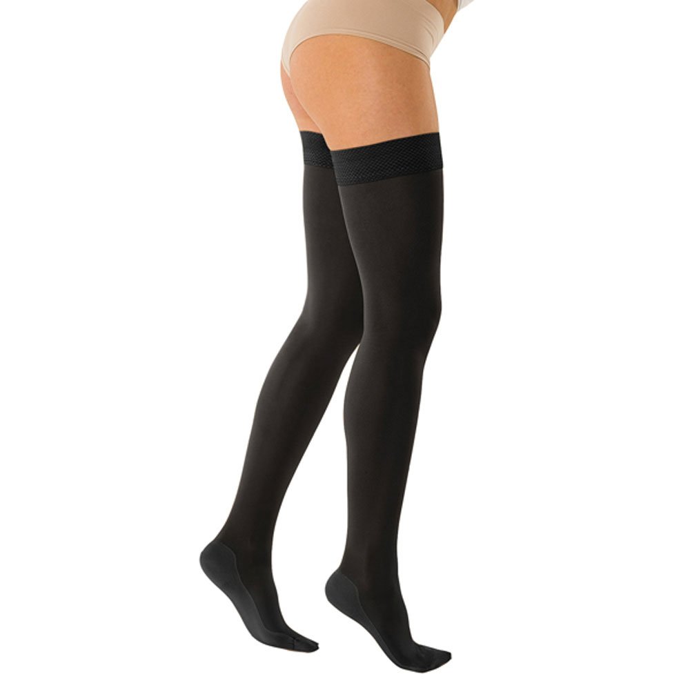 Bas autofixants Solidea noirs taille S pour femme - 2