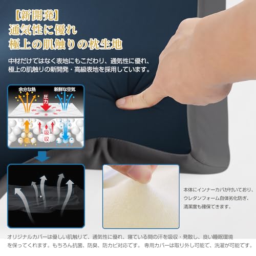 枕 首が痛くならない まくら 快眠 肩圧分散 低反発 ネックピロー 安眠枕 低め 高め 選択可能 横向き寝 仰向け寝 通気性 pillow カバー洗濯可 三層構造 誕生日 クリスマス プレゼント