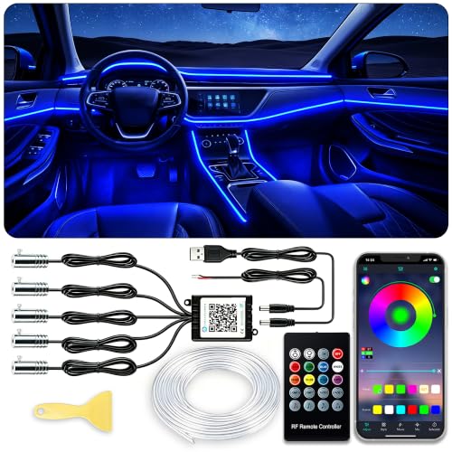 Jushope 5-in-1 RGB Interior Car LED Strip Lights