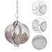 2Pcs Stainless Steel Tea Infuser Strainer, 2.04 Inch Metal Fine Mesh Tea Spice Ball for Loose Leaf Tea, Tea Filter with Chain Hook, Tea Interval Diffuser for Spices, Seasonings