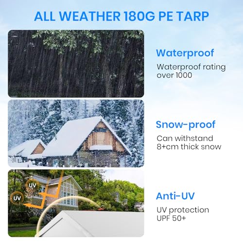 Carport 12x20 FT Heavy Duty, Outdoor Portable Garage with Removable Sidewalls & Doors, Waterproof, UV-Resistant Canopy Shelter for Vehicles, Boats, RVs, Trucks, All-Season Car Port,White