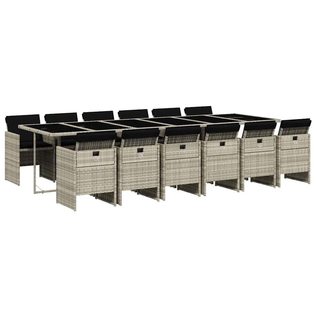 vidaXL Ensemble à Manger de Jardin avec Coussins 5 pcs, Table et Chaise de Terrasse, Meubles de Patio, Mobilier d'Extérieur, Gris Clair Résine Tressée