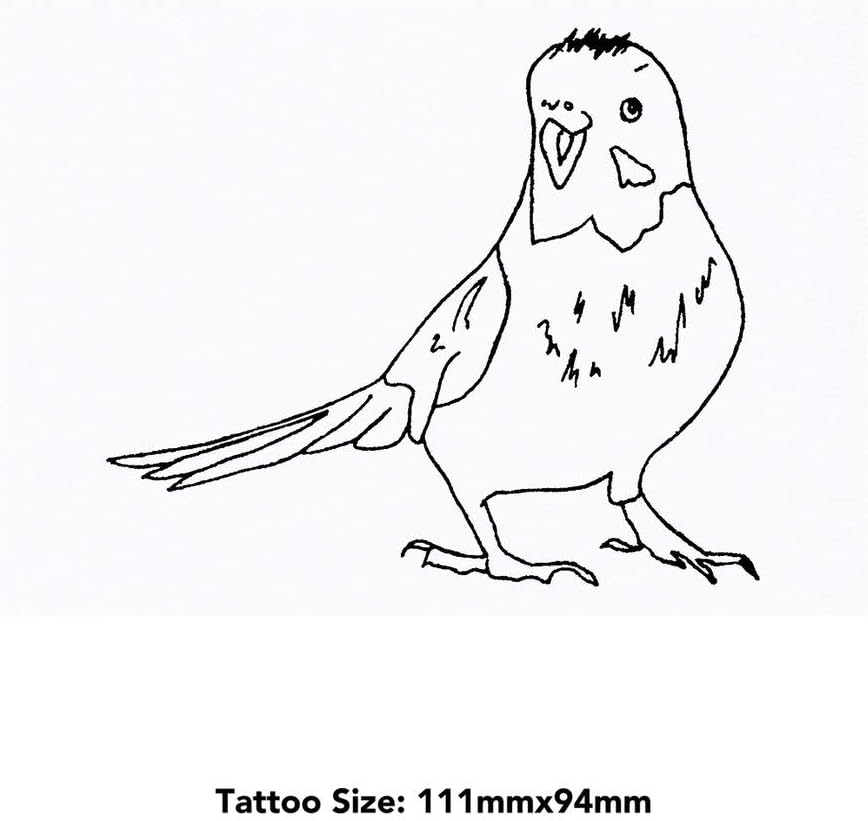 Azeeda Large 'Budgie' Temporary Tattoo (TO00029136)
