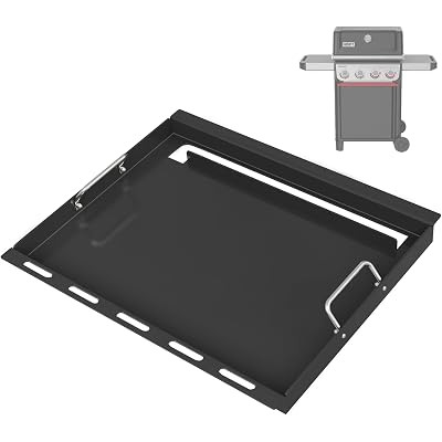 6787 Full Size Griddle Insert with Handles for Weber Spirit 400 Series (2025 Models) and Weber Spirit 300(2016–2024), Flat Top Grill Replacement for E425 S425 E435 EP425 EP435 E310 E320, Carbon Steel