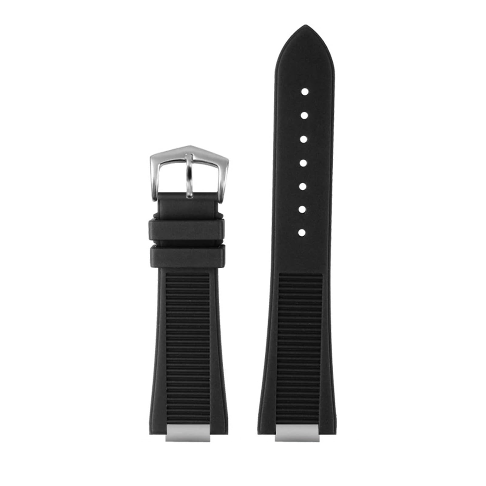 Bracelet de montre en caoutchouc de silicone 25 x 13 mm, compatible avec les séries Pa-tek Philippe Nautilus 5711/5712/5980, bracelet de sport étanche, marron et bleu