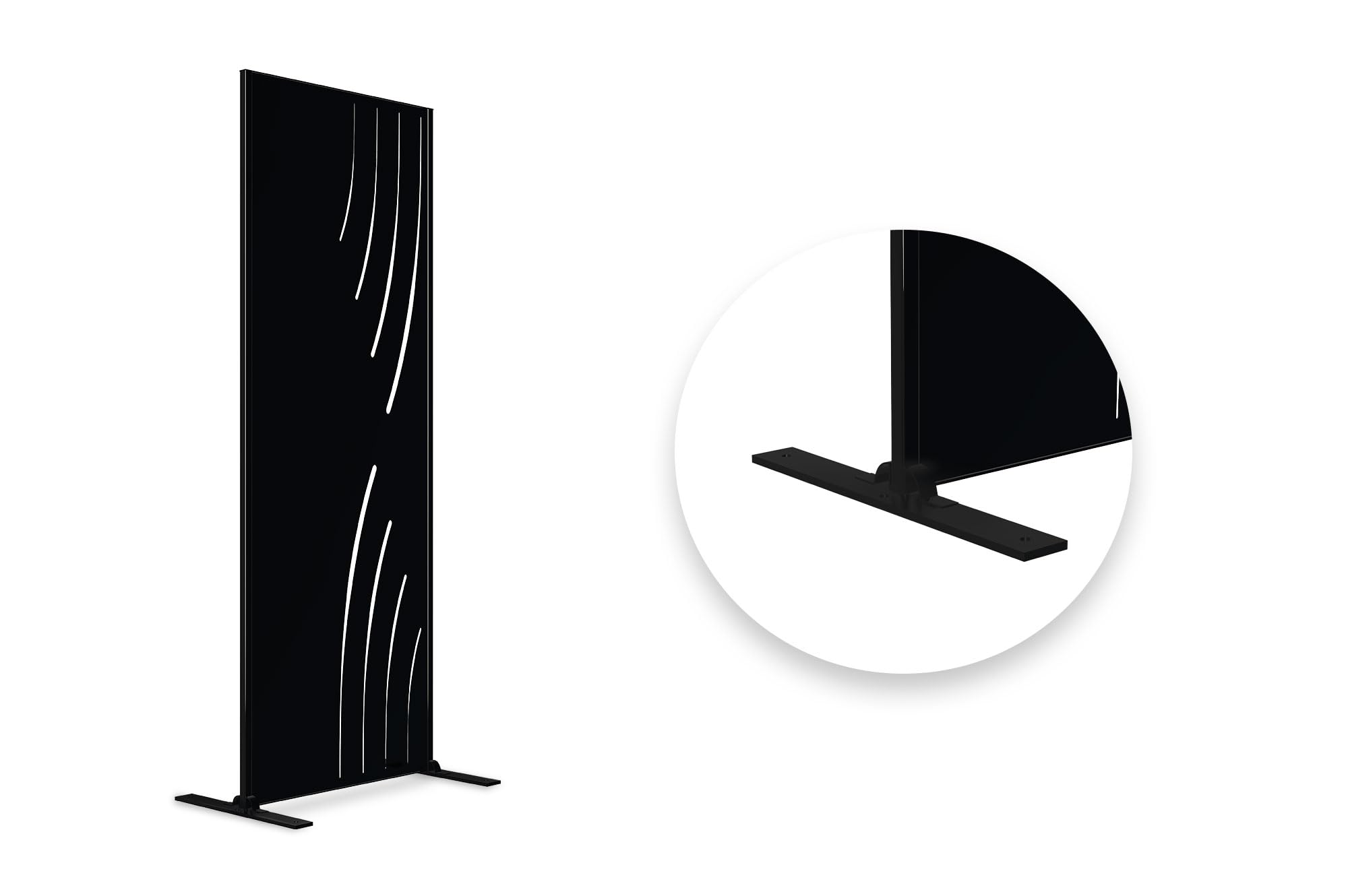 CASANOOV Panneau Décoratif VELETA 160x60 cm (1,6x0,6 m – 1 m²) Acier Noir – Motif Nature Côté Droit – Brise Vue Occultant Extérieur – Fixation Murale ou Sol – Panneau Jardin Terrasse Durable Moderne