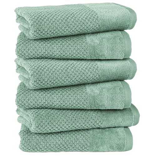 Pure Label 6-TLG. Handtücher Set mit Aufhängeschlaufen aus 100%...