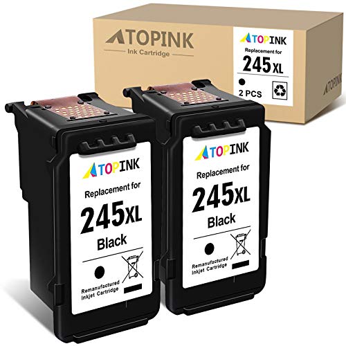 ATOPINK Remanufactured Ink Cartridge Replacement for Canon PG-245XL PG245 245XL Compatible with Pixma MX492 TR4520 MX490 MG3022 MG2924 MG3020 MG2520 MG2525 TS202 TS302 MG2522 IP2820 (Black) 2-Pack