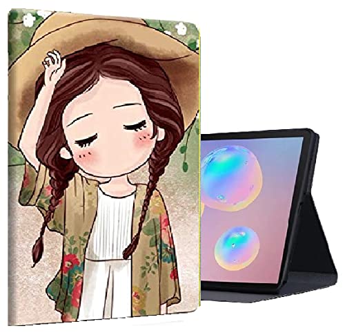 SwooK Classic (Soft Back) Flip Cover Case for Realme Pad 10.4 inch Tablet Stand Lightweight Slim Protective Folio Flip Cover Case (Hat Girl)-image-1