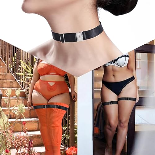 4 Pcs Plus Size Thigh Garter Belt, Adjustable High Elastic Hidden Garter Belt for Thick Thighs2