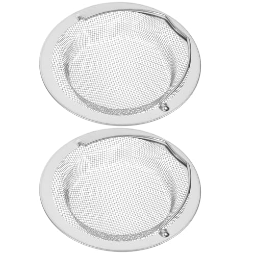 Cabilock Filtro de Drenaje para Fregadero de Cocina, 2 Coladores de Acero Inoxidable Malla Resistente, Cesta para Evitar Atascos y Uso en Preparación de Alimentos
