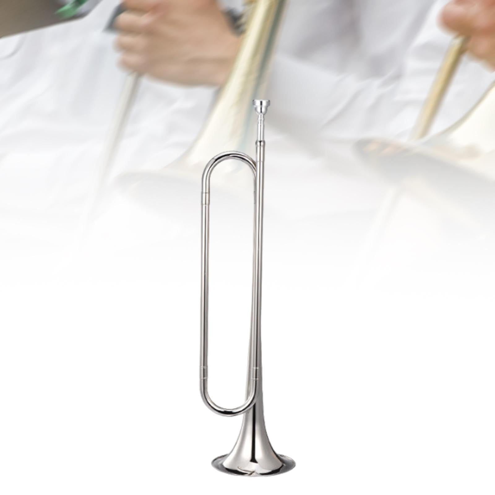 Garende Portable Bugle Trumpet for Children in Band Settings, silver Bb