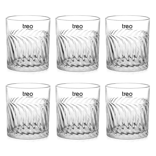 Image of Treo by Milton Tide Whiskey Glass Set of 6 I Premium Glass Tumbler for Bourbon, Scotch & Cocktails I 340 ml