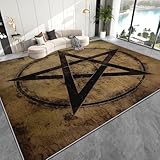 Zoainuos Pentagram Rug for Rituals - 2x3 Rug, Pentagram Door Mat Indoor Entrance, Vintage Pentacle Entryway Throw Rugs, Witch Carpet, Pentagram Home Decor & Gifts