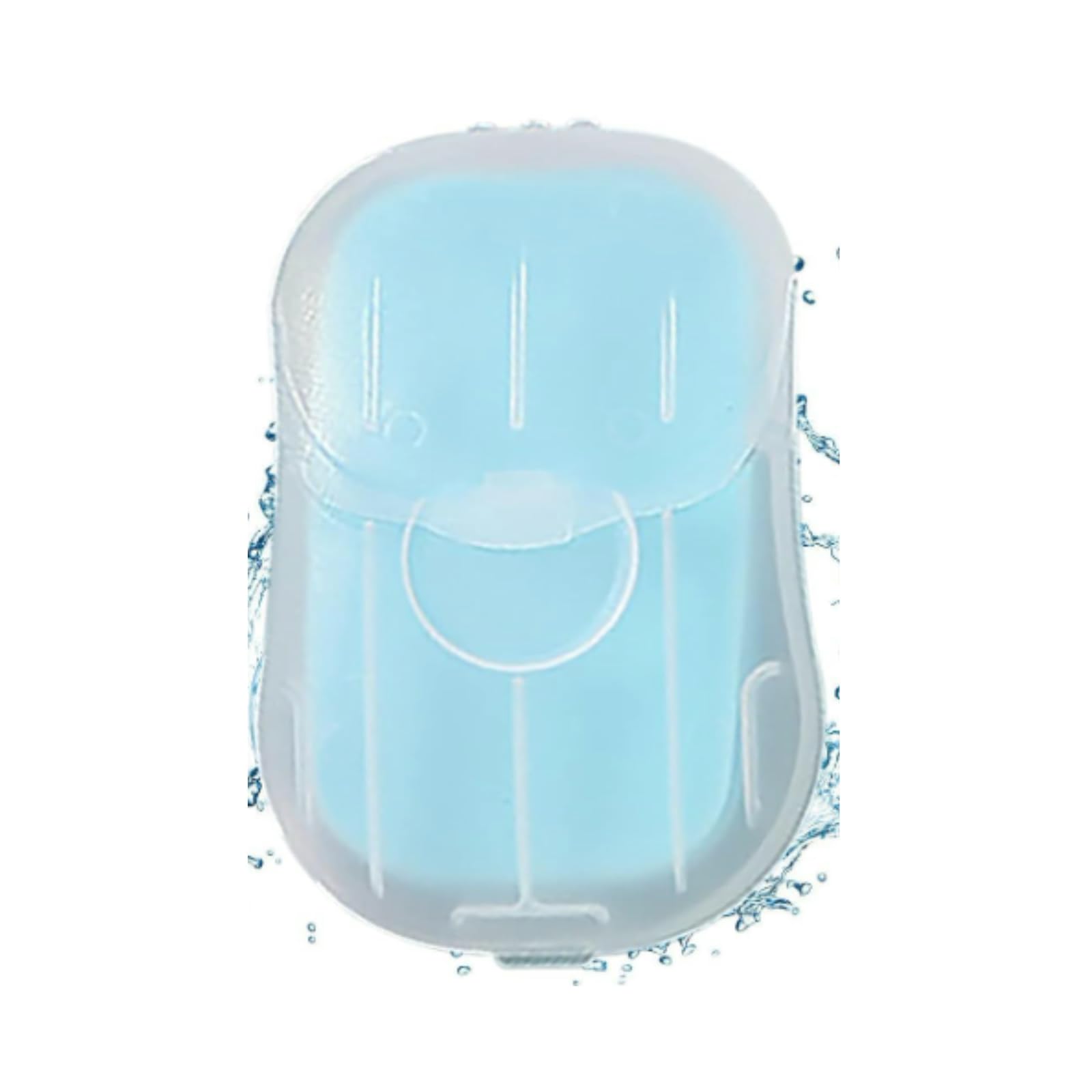 50Pcs Blue Portable Soap Sheets, Mini Portable Travel Soap Paper Sheets Disposable Water Soluble Hand Washing Bath Scented Paper Camping and Shampoo for Outdoor, Camping Hiking Personal Care